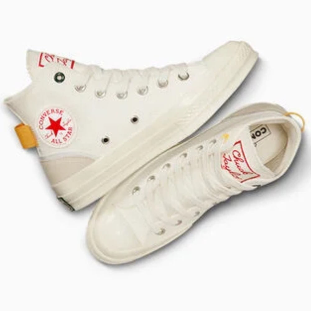 Converse Chick 70 High-Top Sneakers - Cream and Orange - Picture 2 of 9